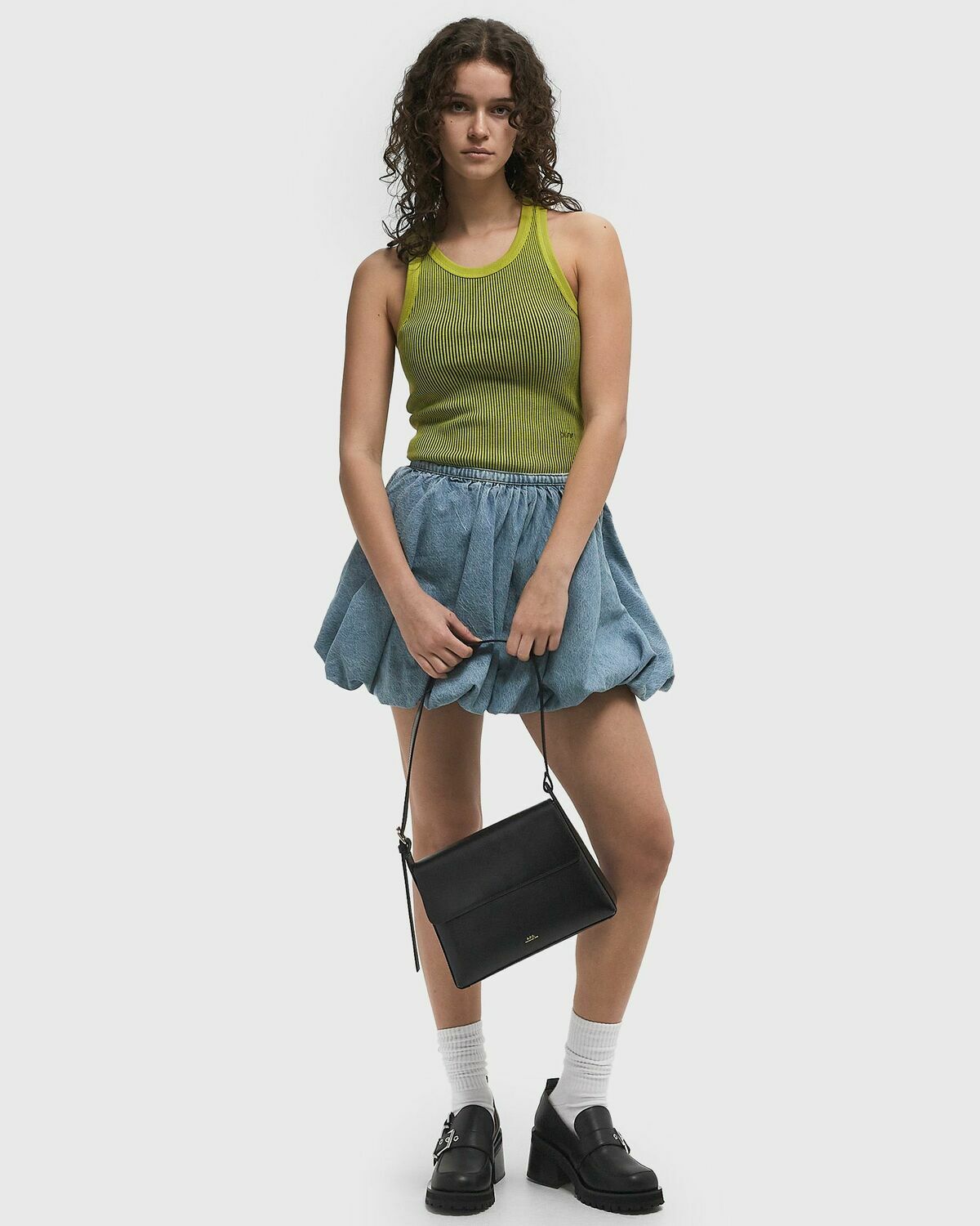 ROTATE Birger Christensen Denim Balloon Skirt Blue Women