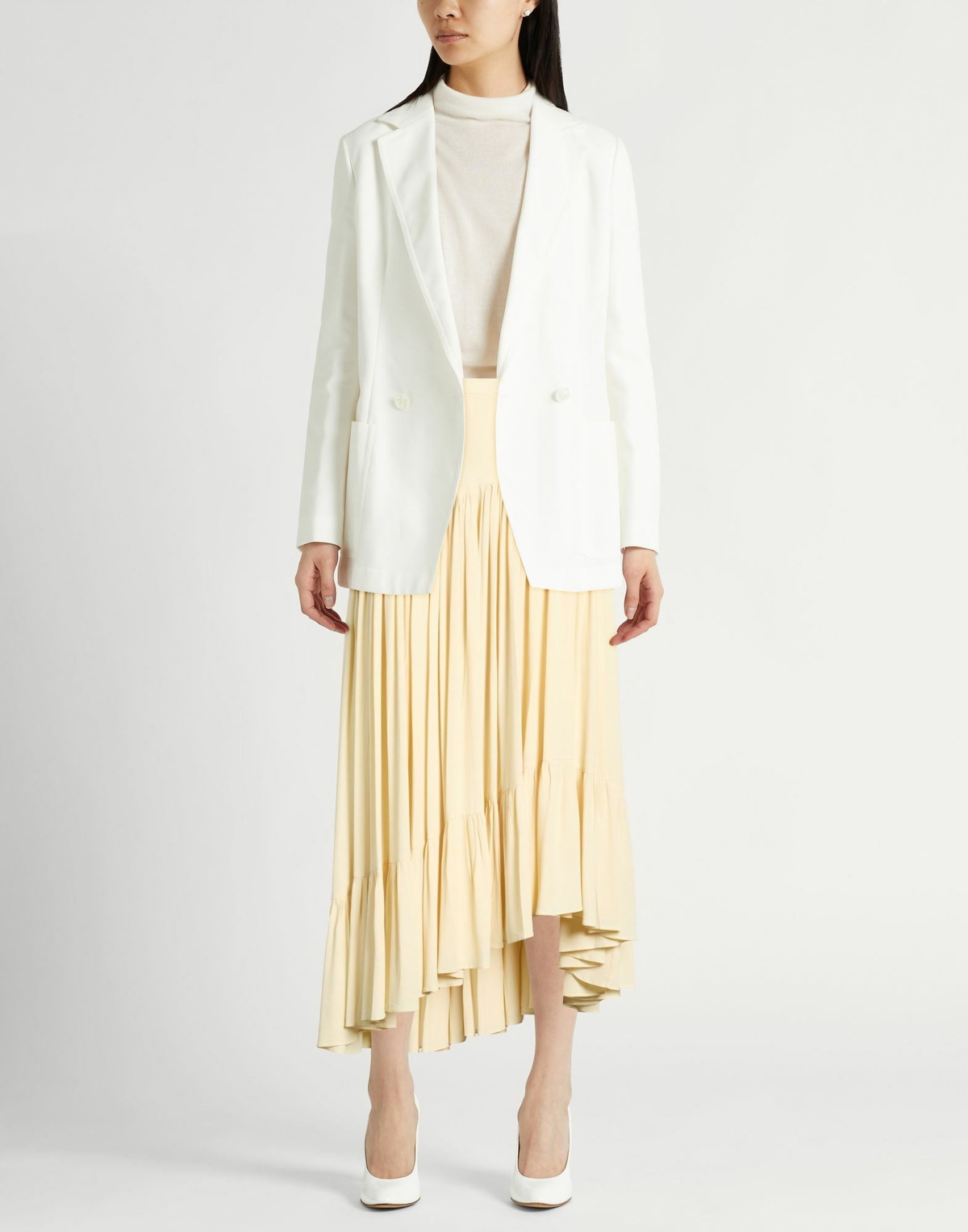 Jucca Womens Midi skirt Pastel in Yellow
