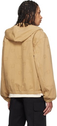 Givenchy Tan Monogram 72 Zipped Denim Jacket