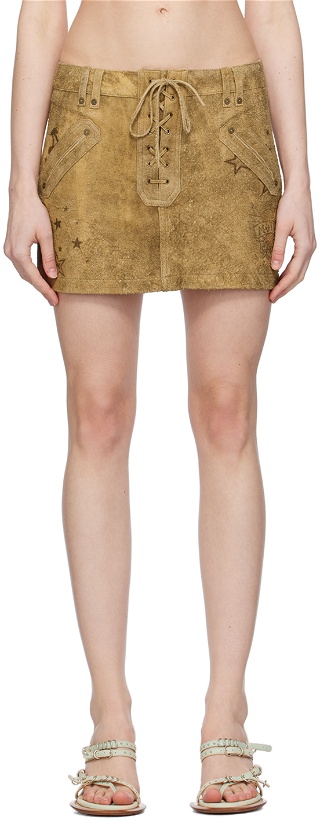 Photo: GUESS USA Tan Printed Miniskirt