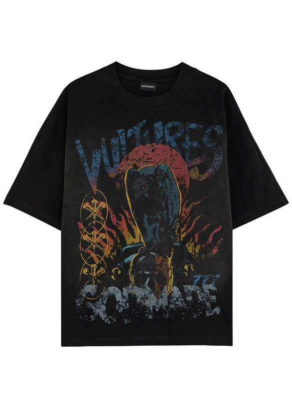 Photo: God Made Scavenger Printed Cotton T-shirt Black