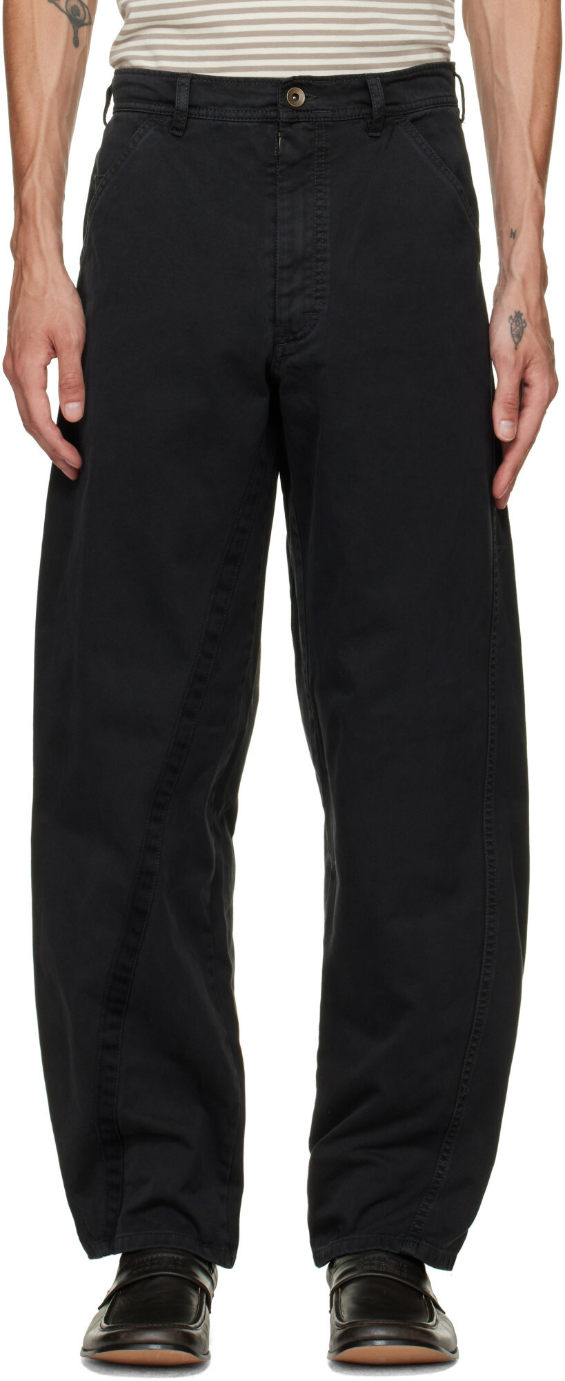 Maison Margiela Black Cotton Trousers