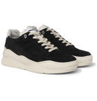 AMI - Leather-Trimmed Suede Sneakers - Men - Black