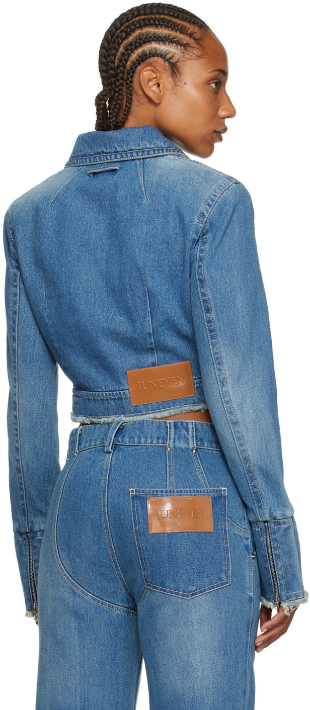JUNEYEN Blue Paneled Denim Jacket