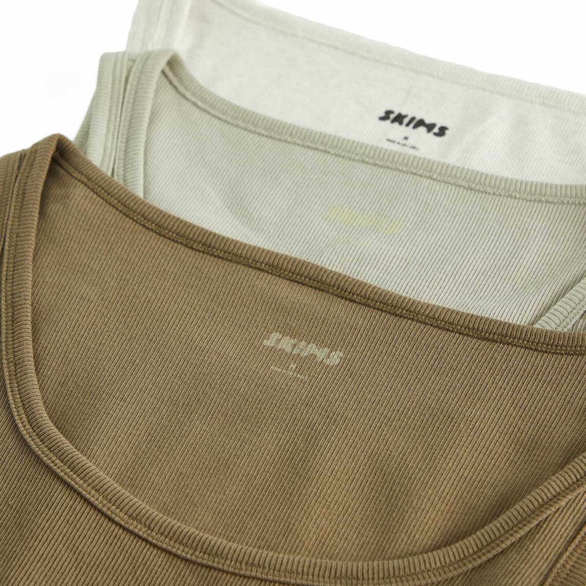 SKIMS Men's Rib Tank 3-Pack in Army Multi