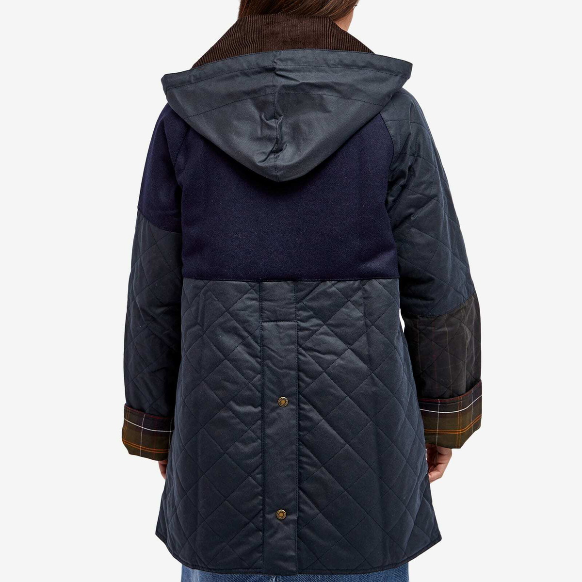 Barbour Women's x Ganni Short Burghley Jacket in Navy/Dull Classic