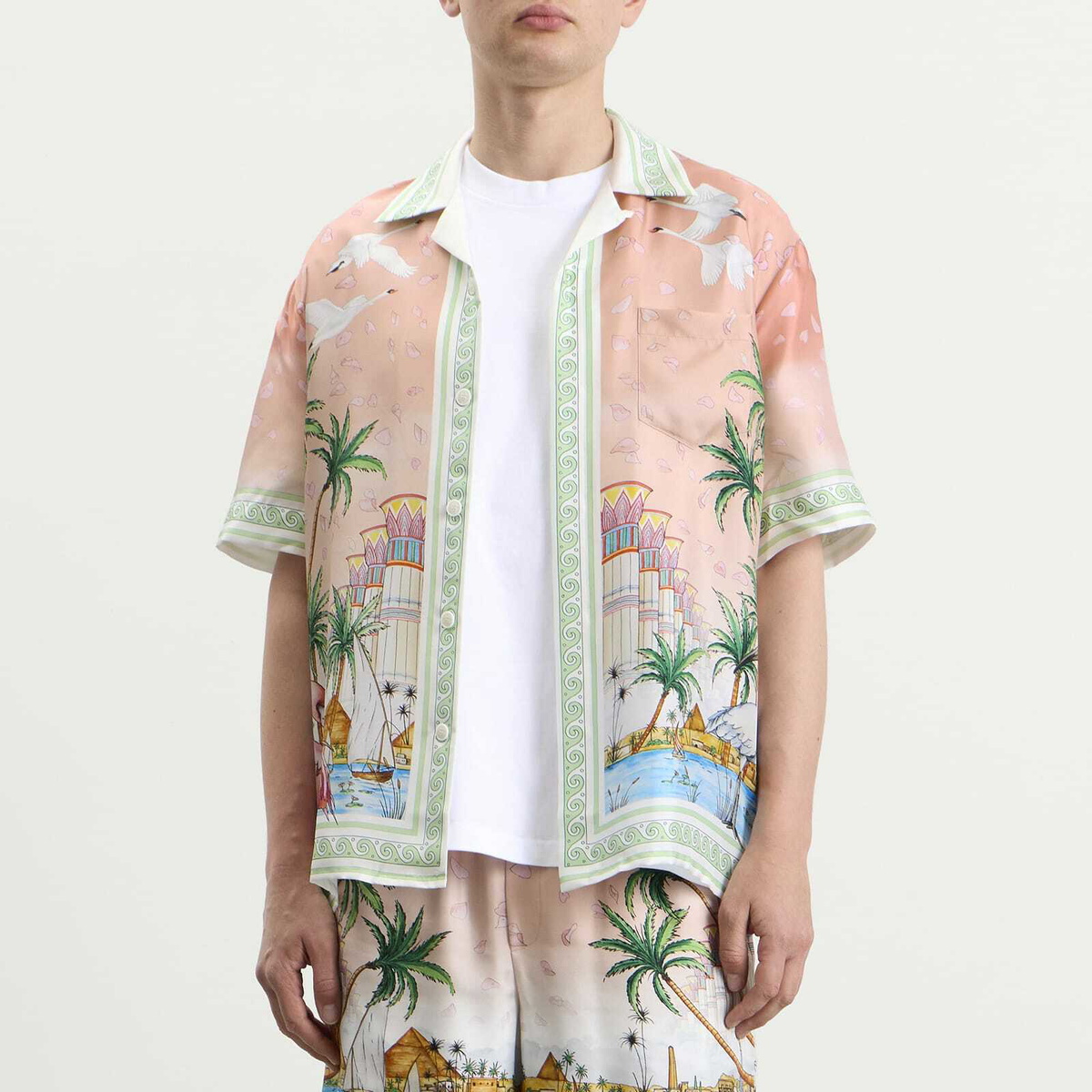 Casablanca Men's Ethereal Cuban Collar Shirt in Pink