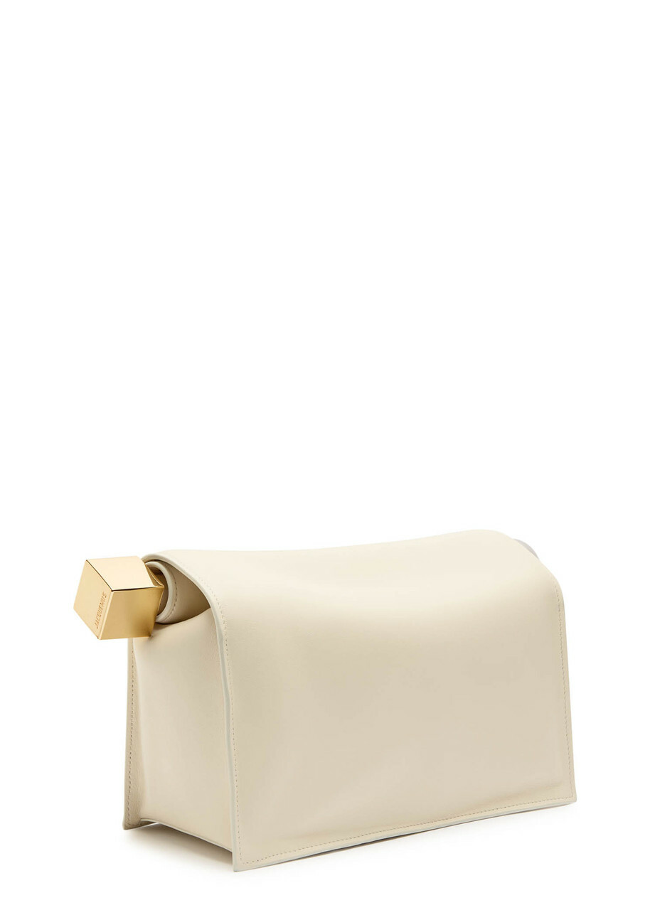 Jacquemus La Pochette Rond Carre Leather Clutch - Ivory - One Size