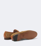 Valentino Garavani Wolfe VLogo leather-trimmed raffia loafers