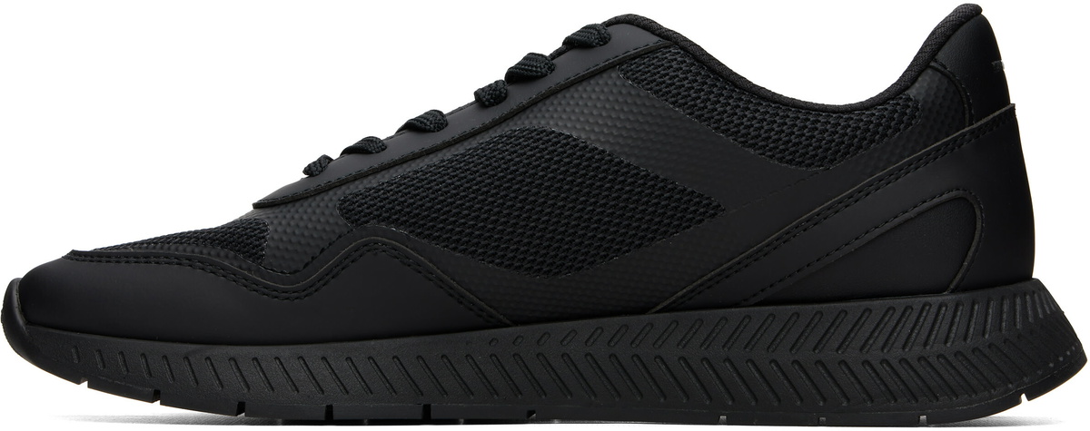 BOSS Black Ribbed Sole Mesh Sneakers