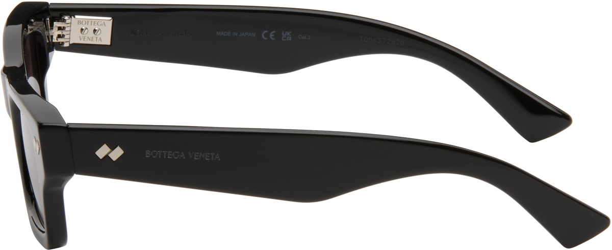Bottega Veneta Black Dizzy Square Sunglasses