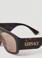 Versace - Logo Plaque Aviator Sunglasses in Brown