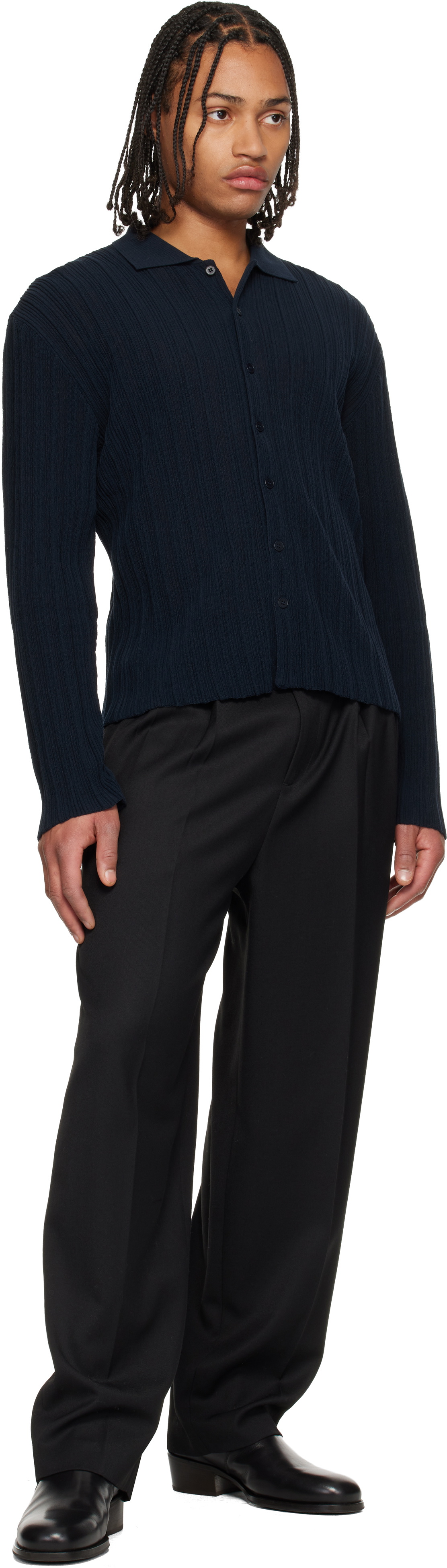 LE17SEPTEMBRE Navy Ribbed Cardigan