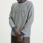 Beams Plus Men's Stripe Long Sleeve T-Shirt in Yellow