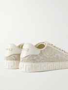 Versace - Greca Baroque Panelled Jacquard Sneakers - Neutrals