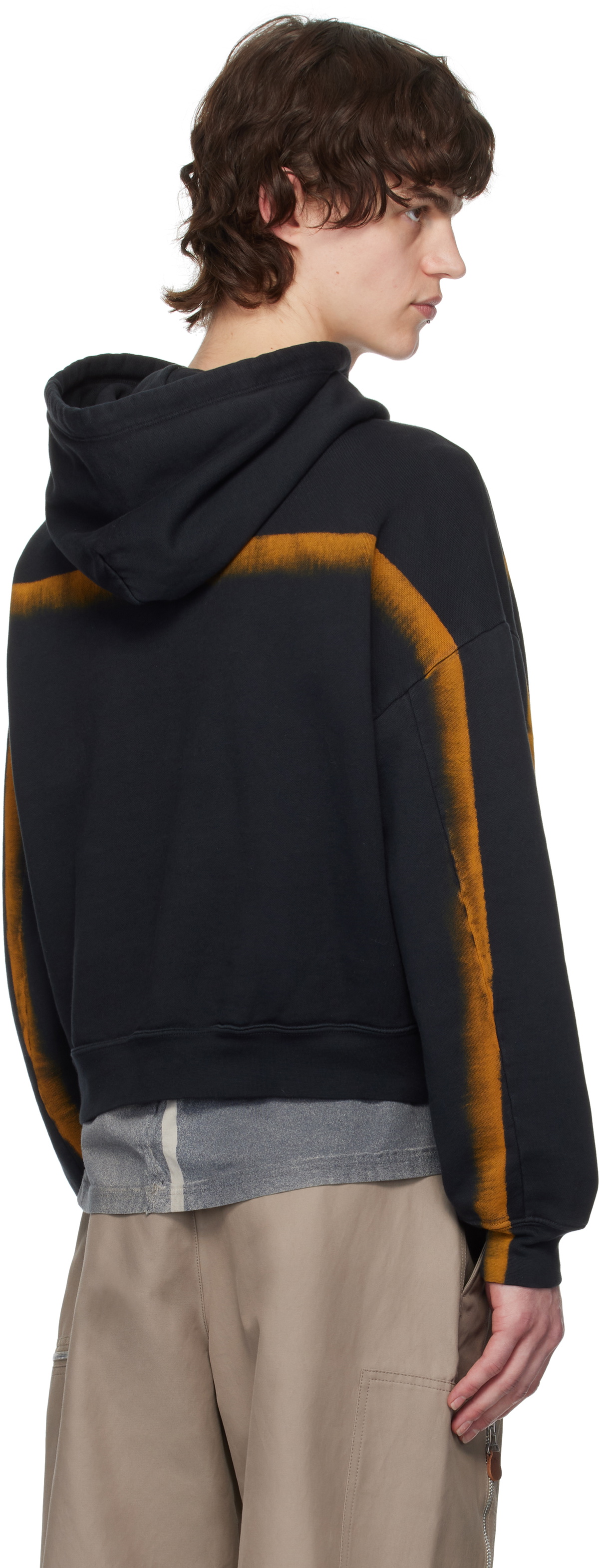 Eckhaus Latta Black Spray Detail Hoodie