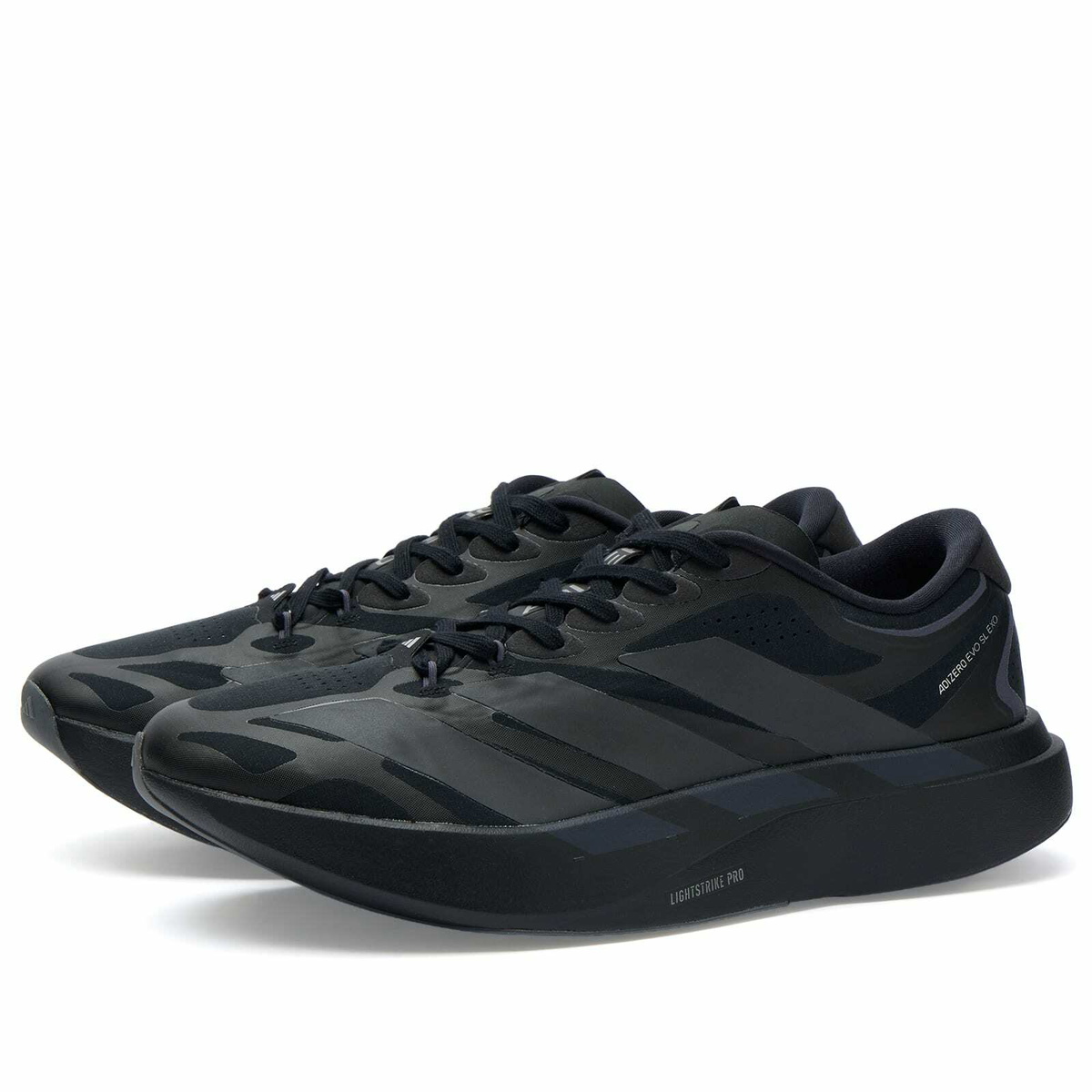 Adidas Men's Adizero Evo SL Exo Sneaker in Black/Night Grey/Iron Metallic