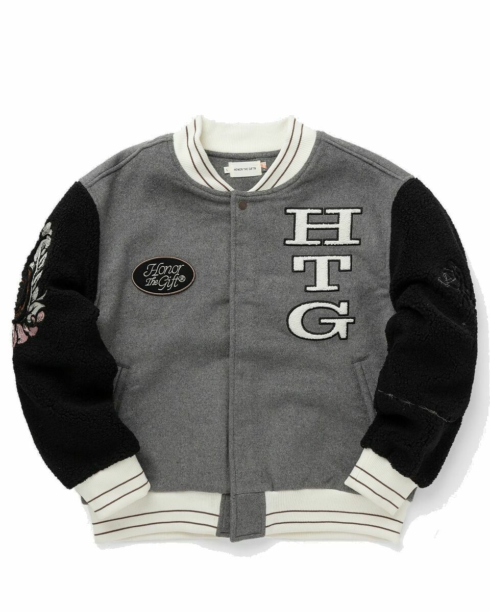 Photo: Honor The Gift Htg Letterman Jacket Black/Grey - Mens - Bomber Jackets/College Jackets