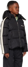 Palm Angels Kids Black Hooded Puffer Jacket