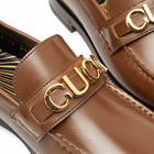 Gucci Men's Cara Logo Snaffle Loafer in Brown