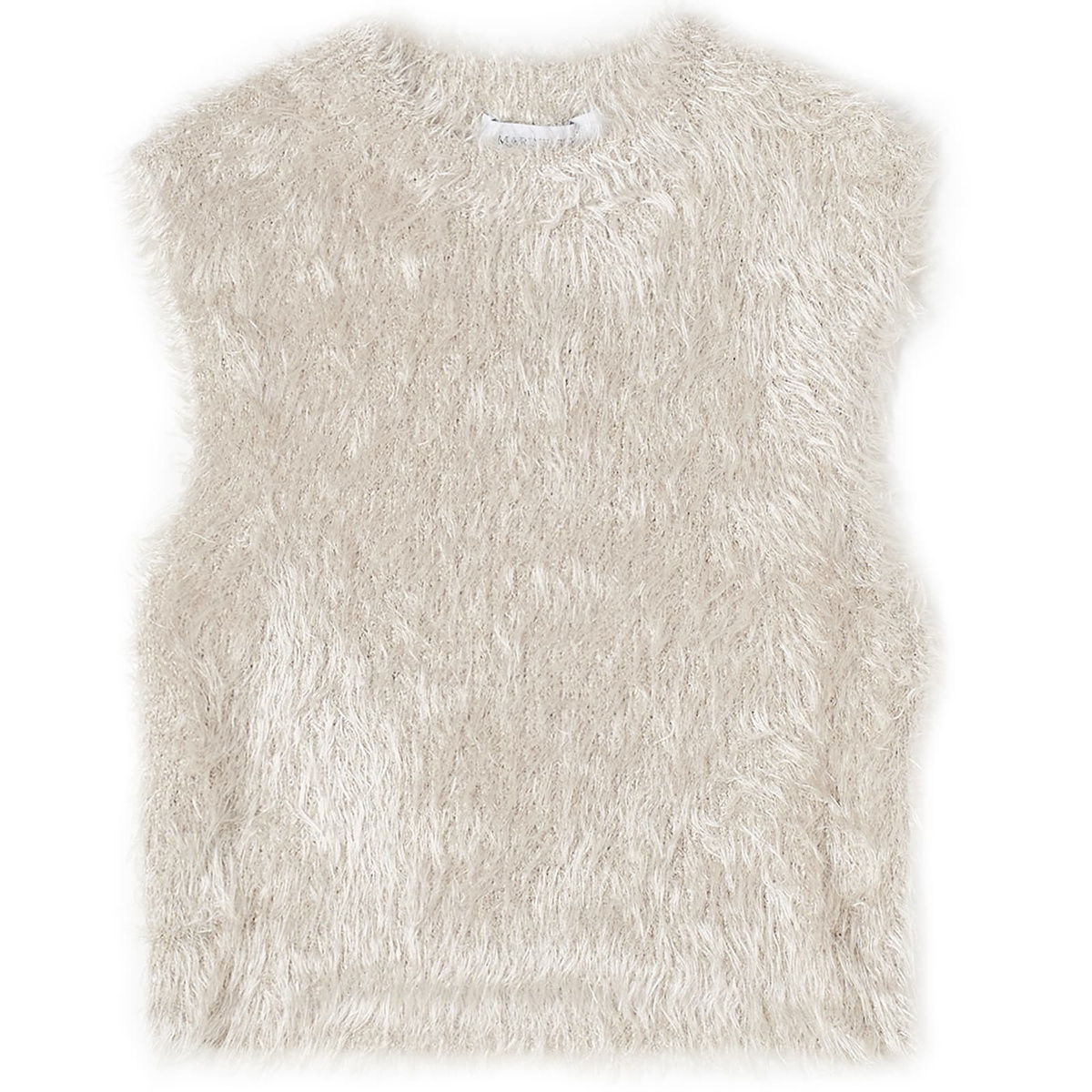 Marine Serre Women's Puffy Knit Crop Top in White Marine Serre