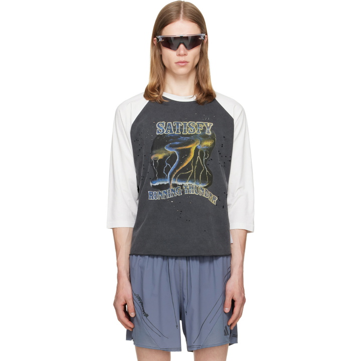 Photo: Satisfy Gray & White MothTech Baseball T-shirt
