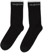 Alexander McQueen Reversible Black & White Logo Socks