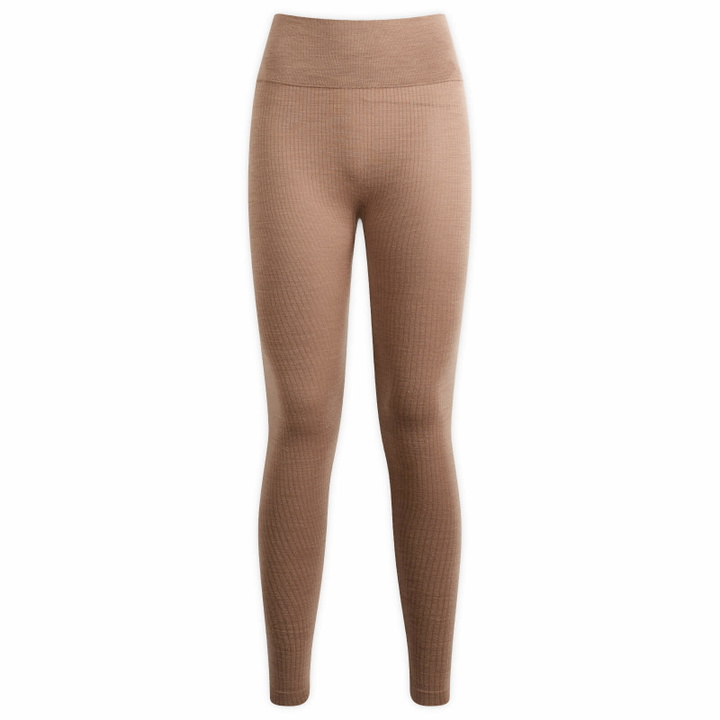 Photo: SKIMS Women's Seamless Sheer Wool Legging in Sienna