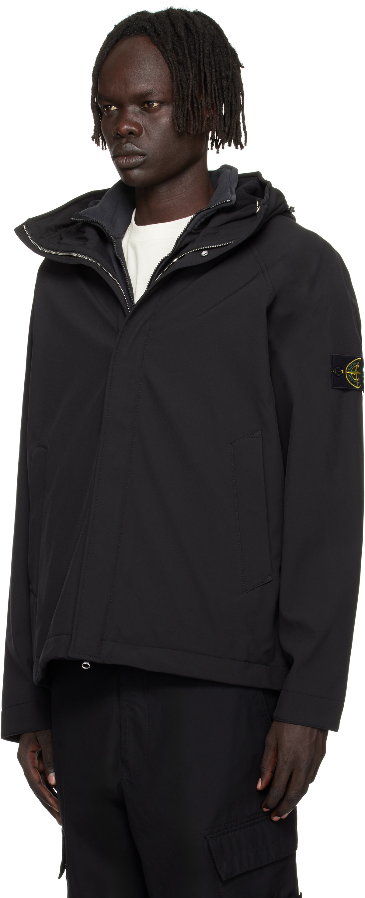 Stone Island Black Q100010 Soft Shell-R E.Dye Jacket Stone Island