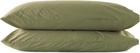 Tekla Two-Pack Green Percale Pillowcases