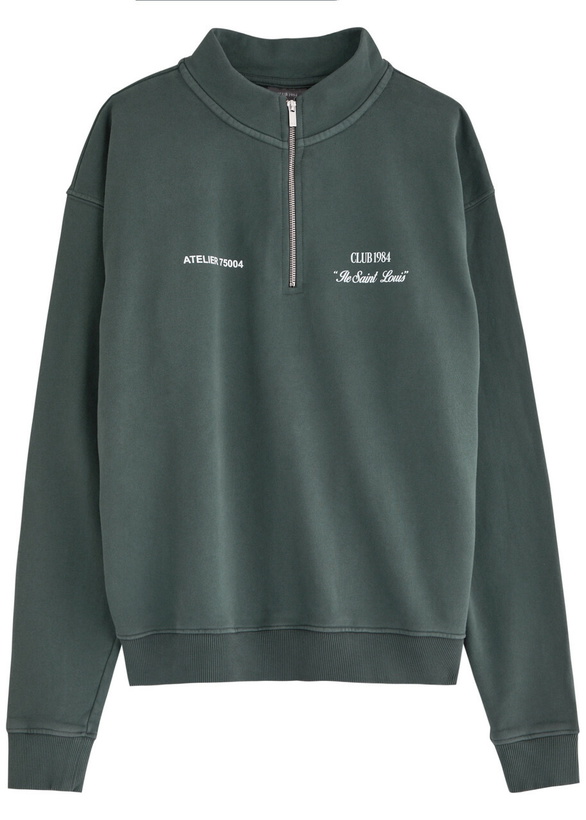 Photo: Club 1984 Signature Half-zip Cotton Sweatshirt Grey