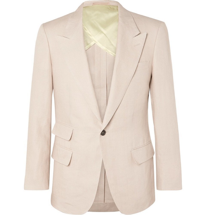 Photo: Kingsman - Beige Slim-Fit Linen Suit Jacket - Beige