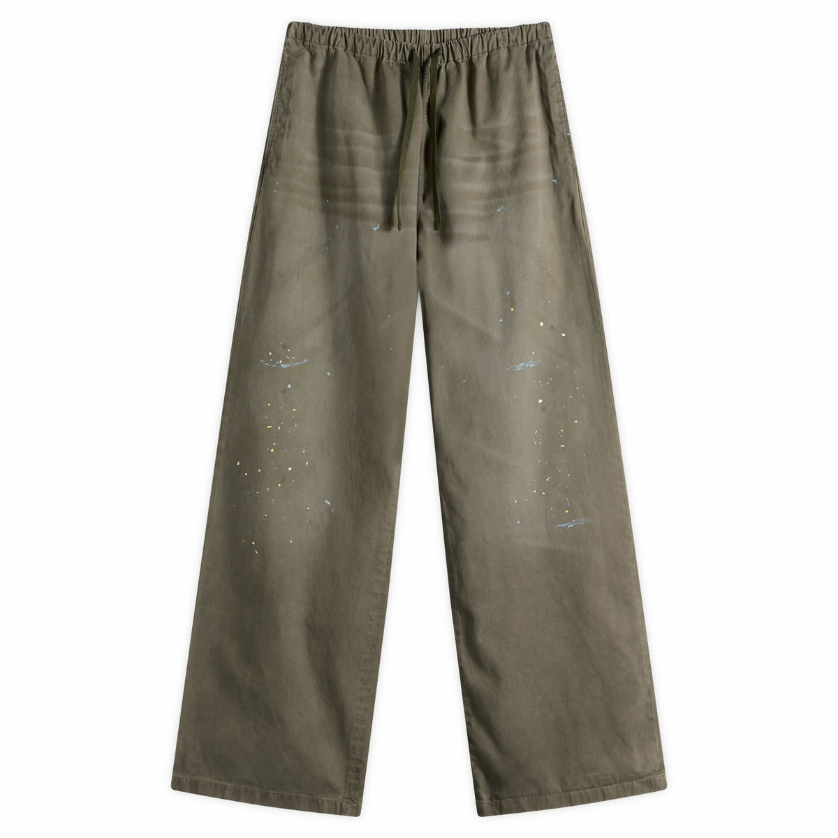 Acne Studios Men's Plott Peached Light Cotton Twill Trousers in Dusty Green