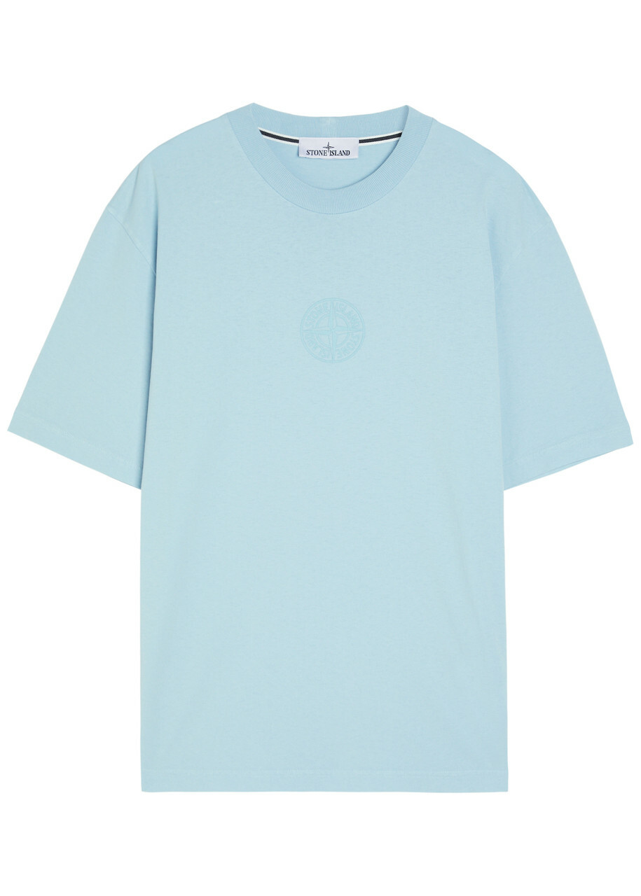 Stone Island Logo-print Cotton T-shirt Blue