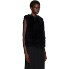 Yves Salomon Black Cropped Feather Gilet Vest
