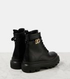 Dolce&Gabbana Logo leather combat boots