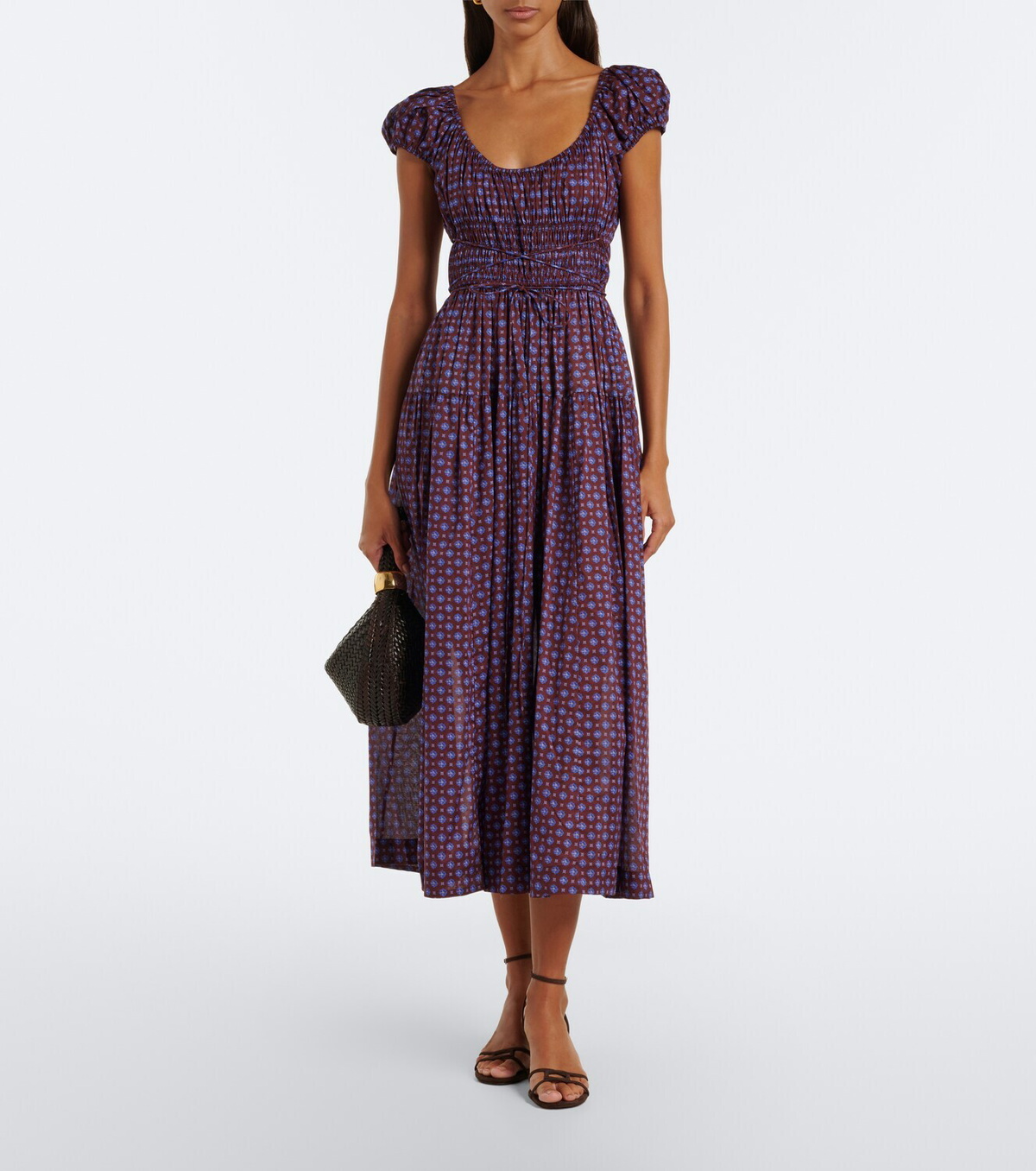 Dôen Quinelle printed cotton voile midi dress