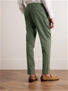 Thom Sweeney - Slim-Fit Straight-Leg Pleated Linen Suit Trousers - Green