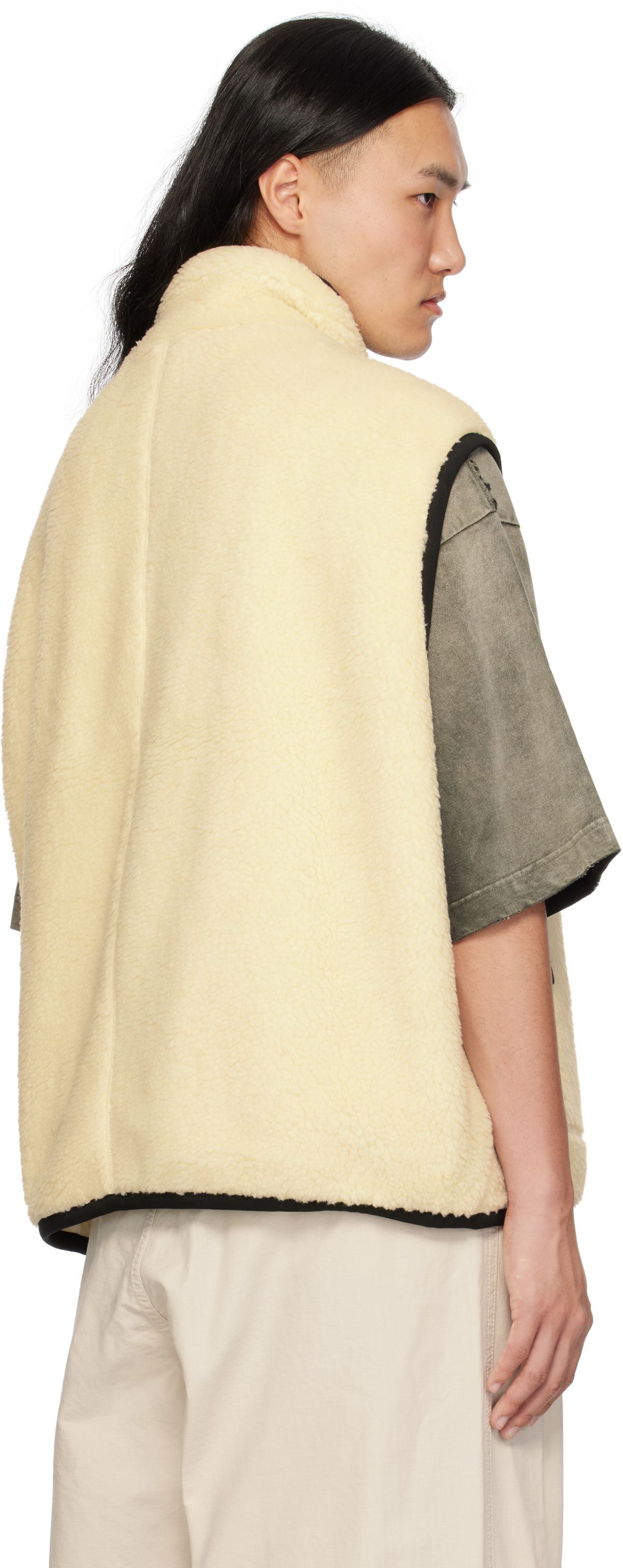 Maison MIHARA YASUHIRO Off-White Wide Boa Vest
