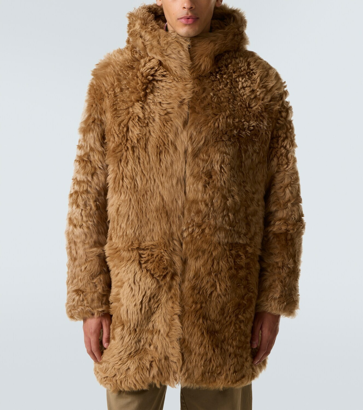ERL Hooded shearling coat