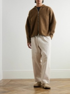 LE 17 SEPTEMBRE - Knitted Zip-Up Cardigan - Brown
