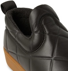 BOTTEGA VENETA - Debossed Leather Slip-On Sneakers - Brown