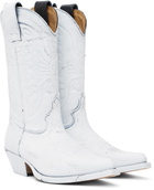 MM6 Maison Margiela White Painted Cowboy Boots