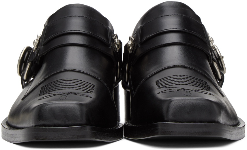 Toga Virilis Black Leather Slip-On Loafers Toga Virilis display picture 2
