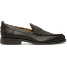 Hugo Brown Leather Penny Trim Loafers