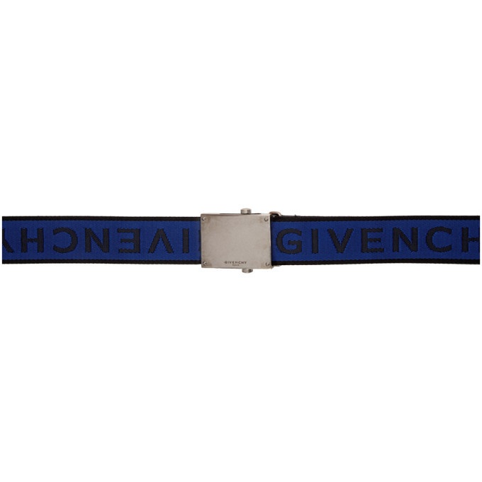 Photo: Givenchy Black and Blue Logo Webbing Belt