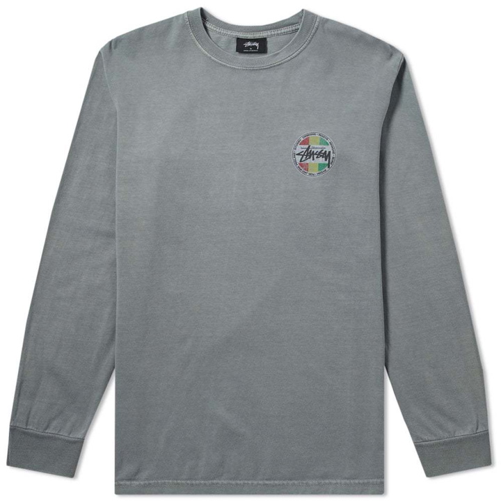 Photo: Stussy Long Sleeve Vintage Dot Pigment Dyed Tee Grey