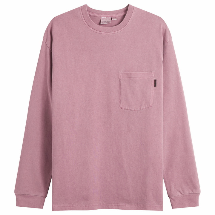 Photo: Gramicci Women's Long Sleeve Pigment Dyed T-Shirt in Red Pigment