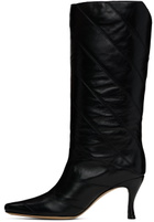 BY FAR Black Steph Creased Leather Boots
