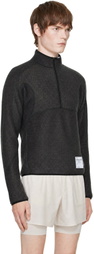 Satisfy Gray FuzzFleece AD Half-Zip Sweater